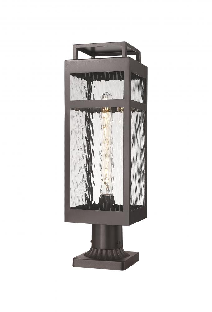 Ridgeway - 1 Light - 7 inch - Bronze - Chain Hung - Coastal Outdoor Post Lantern