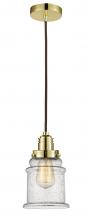 Innovations Lighting 100GD-10BR-2H-GD-G184 - Winchester - 1 Light - 8 inch - Gold - Cord hung - Mini Pendant