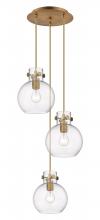 Innovations Lighting 113-410-1PS-BB-G410-8CL - Newton Sphere - 3 Light - 16 inch - Brushed Brass - Multi Pendant