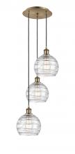 Innovations Lighting 113B-3P-AB-G1213-8 - Athens Deco Swirl - 3 Light - 15 inch - Antique Brass - Cord hung - Multi Pendant