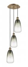 Innovations Lighting 113B-3P-AB-G480-6SL - Brookhaven Almond - 3 Light - 13 inch - Antique Brass - Cord Hung - Multi Pendant