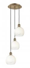 Innovations Lighting 113B-3P-AB-G483-8OP - Brookhaven Globe - 3 Light - 14 inch - Antique Brass - Cord Hung - Multi Pendant