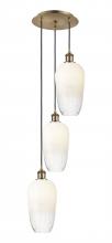 Innovations Lighting 113B-3P-AB-G484-7OP - Brookhaven Flute - 3 Light - 14 inch - Antique Brass - Cord Hung - Multi Pendant