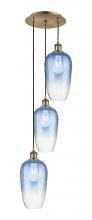 Innovations Lighting 113B-3P-AB-G484-7SB - Brookhaven Flute - 3 Light - 14 inch - Antique Brass - Cord Hung - Multi Pendant