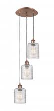 Innovations Lighting 113B-3P-AC-G112C-5CL - Cobbleskill - 3 Light - 12 inch - Antique Copper - Cord Hung - Multi Pendant