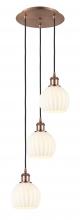 Innovations Lighting 113B-3P-AC-G1217-6WV - White Venetian - 3 Light - 13 inch - Antique Copper - Cord Hung - Multi Pendant