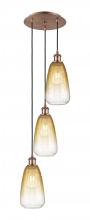 Innovations Lighting 113B-3P-AC-G480-6AM - Brookhaven Almond - 3 Light - 13 inch - Antique Copper - Cord Hung - Multi Pendant