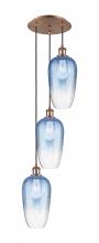 Innovations Lighting 113B-3P-AC-G484-7SB - Brookhaven Flute - 3 Light - 14 inch - Antique Copper - Cord Hung - Multi Pendant