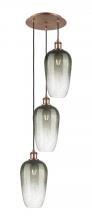 Innovations Lighting 113B-3P-AC-G484-7SL - Brookhaven Flute - 3 Light - 14 inch - Antique Copper - Cord Hung - Multi Pendant