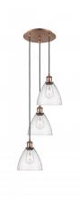 Innovations Lighting 113B-3P-AC-GBD-754 - Bristol - 3 Light - 14 inch - Antique Copper - Cord Hung - Multi Pendant