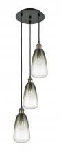 Innovations Lighting 113B-3P-BAB-G480-6SL - Brookhaven Almond - 3 Light - 13 inch - Black Antique Brass - Cord Hung - Multi Pendant