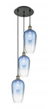 Innovations Lighting 113B-3P-BAB-G484-7SB - Brookhaven Flute - 3 Light - 14 inch - Black Antique Brass - Cord Hung - Multi Pendant