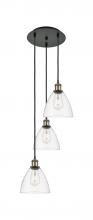 Innovations Lighting 113B-3P-BAB-GBD-752 - Bristol - 3 Light - 14 inch - Black Antique Brass - Cord Hung - Multi Pendant