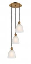  113B-3P-BB-G381 - Castile - 3 Light - 13 inch - Brushed Brass - Cord Hung - Multi Pendant