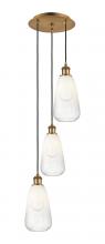 Innovations Lighting 113B-3P-BB-G480-6OP - Brookhaven Almond - 3 Light - 13 inch - Brushed Brass - Cord Hung - Multi Pendant