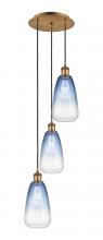 Innovations Lighting 113B-3P-BB-G480-6SB - Brookhaven Almond - 3 Light - 13 inch - Brushed Brass - Cord Hung - Multi Pendant