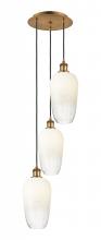 Innovations Lighting 113B-3P-BB-G484-7OP - Brookhaven Flute - 3 Light - 14 inch - Brushed Brass - Cord Hung - Multi Pendant