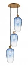 Innovations Lighting 113B-3P-BB-G484-7SB - Brookhaven Flute - 3 Light - 14 inch - Brushed Brass - Cord Hung - Multi Pendant