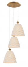 Innovations Lighting 113B-3P-BB-NBD-9-NAT - Bristol Natural - 3 Light - 19 inch - Brushed Brass - Cord hung - Multi Pendant