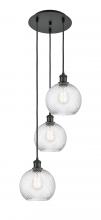 Innovations Lighting 113B-3P-BK-G1214-8 - Athens Twisted Swirl 3 Light 18 inch Multi-Pendant