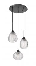 Innovations Lighting 113B-3P-BK-G323-MU - Berkshire - 3 Light - 15 inch - Matte Black - Cord Hung - Multi Pendant