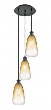 Innovations Lighting 113B-3P-BK-G480-6AM - Brookhaven Almond - 3 Light - 13 inch - Matte Black - Cord Hung - Multi Pendant