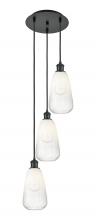 Innovations Lighting 113B-3P-BK-G480-6OP - Brookhaven Almond - 3 Light - 13 inch - Matte Black - Cord Hung - Multi Pendant