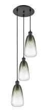 Innovations Lighting 113B-3P-BK-G480-6SL - Brookhaven Almond - 3 Light - 13 inch - Matte Black - Cord Hung - Multi Pendant