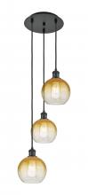 Innovations Lighting 113B-3P-BK-G483-8AM - Brookhaven Globe - 3 Light - 14 inch - Matte Black - Cord Hung - Multi Pendant