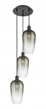 Innovations Lighting 113B-3P-BK-G484-7SL - Brookhaven Flute - 3 Light - 14 inch - Matte Black - Cord Hung - Multi Pendant