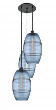 Innovations Lighting 113B-3P-BK-G557-10BL - Vaz - 3 Light - 17 inch - Matte Black - Cord hung - Multi Pendant
