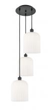 Innovations Lighting 113B-3P-BK-G559-8GWH - Bridal Veil - 3 Light - 12 inch - Matte Black - Cord Hung - Multi Pendant