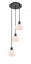 Innovations Lighting 113B-3P-BK-G91 - Fenton - 3 Light - 13 inch - Matte Black - Cord Hung - Multi Pendant