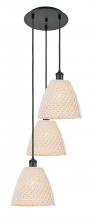 Innovations Lighting 113B-3P-BK-NBD-9-NAT - Bristol Natural - 3 Light - 19 inch - Matte Black - Cord hung - Multi Pendant