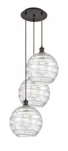 Innovations Lighting 113B-3P-OB-G1213-12CL - Athens Deco Swirl - 3 Light - 19 inch - Oil Rubbed Bronze - Cord hung - Multi Pendant