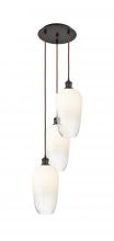Innovations Lighting 113B-3P-OB-G484-7OP - Brookhaven Flute - 3 Light - 14 inch - Oil Rubbed Bronze - Cord Hung - Multi Pendant