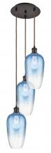 Innovations Lighting 113B-3P-OB-G484-7SB - Brookhaven Flute - 3 Light - 14 inch - Oil Rubbed Bronze - Cord Hung - Multi Pendant