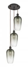 Innovations Lighting 113B-3P-OB-G484-7SL - Brookhaven Flute - 3 Light - 14 inch - Oil Rubbed Bronze - Cord Hung - Multi Pendant