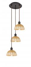Innovations Lighting 113B-3P-OB-NBD2-75-NAT - Bristol Natural II - 3 Light - 14 inch - Oil Rubbed Bronze - Cord Hung - Multi Pendant