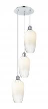 Innovations Lighting 113B-3P-PC-G484-7OP - Brookhaven Flute - 3 Light - 14 inch - Polished Chrome - Cord Hung - Multi Pendant