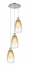 Innovations Lighting 113B-3P-PN-G480-6AM - Brookhaven Almond - 3 Light - 13 inch - Polished Nickel - Cord Hung - Multi Pendant