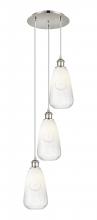 Innovations Lighting 113B-3P-PN-G480-6OP - Brookhaven Almond - 3 Light - 13 inch - Polished Nickel - Cord Hung - Multi Pendant