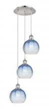 Innovations Lighting 113B-3P-PN-G483-8SB - Brookhaven Globe - 3 Light - 14 inch - Polished Nickel - Cord Hung - Multi Pendant