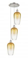 Innovations Lighting 113B-3P-PN-G484-7AM - Brookhaven Flute - 3 Light - 14 inch - Polished Nickel - Cord Hung - Multi Pendant