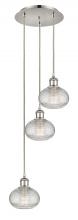 Innovations Lighting 113B-3P-PN-G555-6CL - Ithaca - 3 Light - 13 inch - Polished Nickel - Cord hung - Multi Pendant