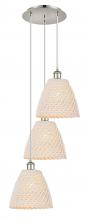 Innovations Lighting 113B-3P-PN-NBD-9-NAT - Bristol Natural - 3 Light - 19 inch - Polished Nickel - Cord hung - Multi Pendant