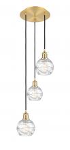 Innovations Lighting 113B-3P-SG-G1213-6 - Athens Deco Swirl - 3 Light - 12 inch - Satin Gold - Cord hung - Multi Pendant