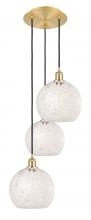 Innovations Lighting 113B-3P-SG-G1216-10WM - White Mouchette - 3 Light - 17 inch - Satin Gold - Cord Hung - Multi Pendant