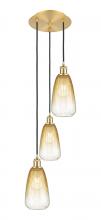 Innovations Lighting 113B-3P-SG-G480-6AM - Brookhaven Almond - 3 Light - 13 inch - Satin Gold - Cord Hung - Multi Pendant