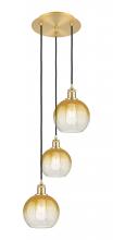 Innovations Lighting 113B-3P-SG-G483-8AM - Brookhaven Globe - 3 Light - 14 inch - Satin Gold - Cord Hung - Multi Pendant